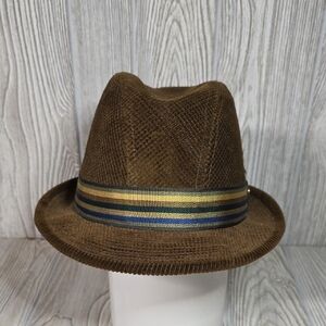 Sears Vintage Brown Fedora Hat Mens Size Large 7 1/4-7 3/8